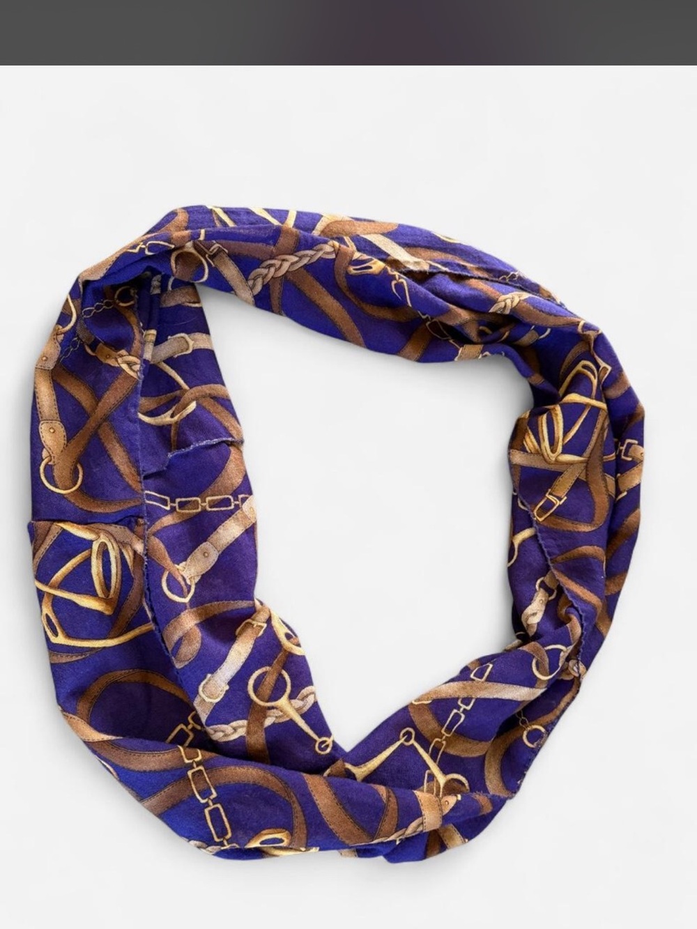 Purple and Gold Chain-Print Scarf